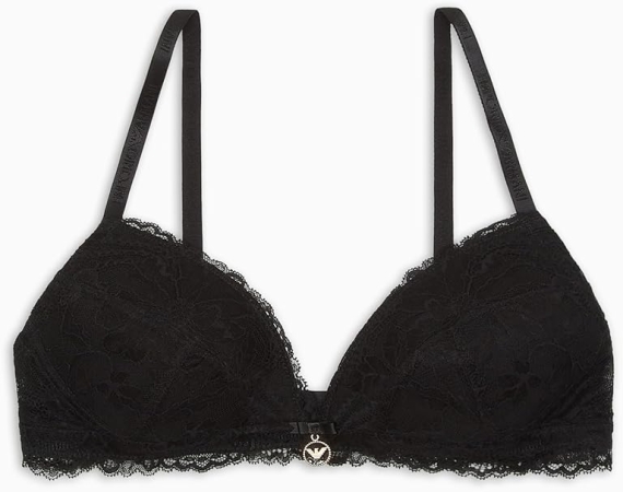 EMPORIO ARMANI DONNA REGGISENO IN PIZZO SENZA FERRETTO COLORE NERO INTIMO E PIGIAMI DONNA