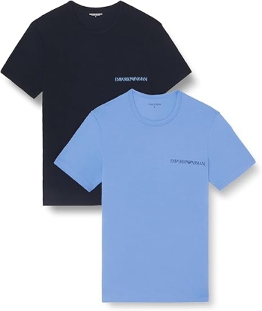 EMPORIO ARMANI UOMO T-SHIRT BI-PACK COLORE BLU E AZZURRO INTIMO E PIGIAMI UOMO