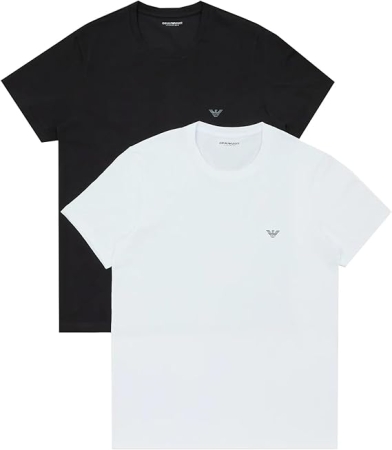 EMPORIO ARMANI UOMO T-SHIRT BI-PACK GIROCOLLO, MANICA CORTA , COLORE BIANCO E NERO INTIMO E PIGIAMI UOMO