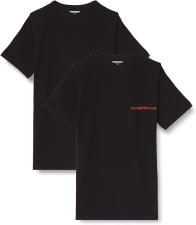 EMPORIO ARMANI UOMO T-SHIRT BI-PACK IN COTONE GIROCOLLO E MANICA CORTA COLORE NERO,NERO INTIMO E PIGIAMI UOMO