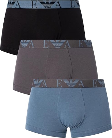 EMPORIO ARMANI UOMO BOXER TRI-PACK COLORE TEMPESTA, MAGNETE, NERO INTIMO E PIGIAMI UOMO