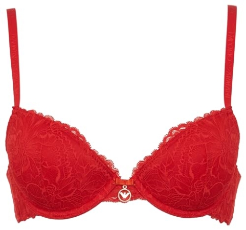 EMPORIO ARMANI DONNA REGGISENO IN PIZZO PUSH-UP COLORE ROSSO INTIMO E PIGIAMI DONNA