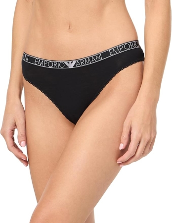 EMPORIO ARMANI DONNA SLIPBRASILIANA  IN VISCOSA E COTONE, COLORE NERO INTIMO E PIGIAMI DONNA