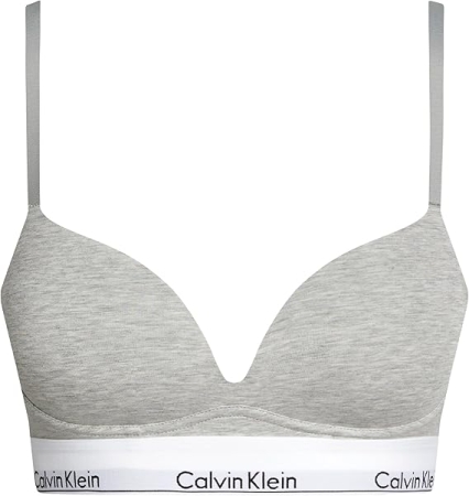 CALVIN KLEIN DONNA REGGISENO PUSH UP  CON FERRETTO, COLORE GRIGIO CHIARO MELANGE INTIMO E PIGIAMI DONNA