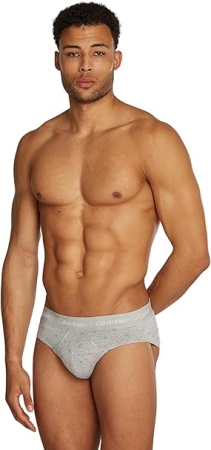 CALVIN KLEIN UOMO SLIP TRI-PACK IN COTONE COLORE GRIGIO BLU NERO INTIMO E PIGIAMI UOMO